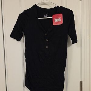 Isabel Maternity by Ingrid & Isabel Black Short Sleeve Top